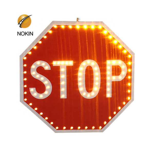 Illuminated Solar Power Warning Stop Sign Price-Nokin Solar 